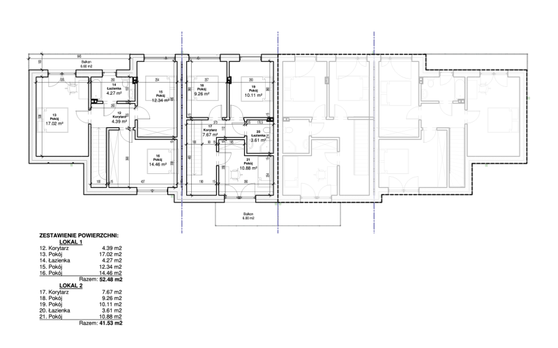 9 domów/4 apartamenty/1 budynek usługowy